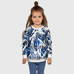 Свитшот детский Белый и синий узор, цвет: 3D-белый — фото 2