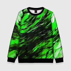 Свитшот детский Чёрная и зелёная буря, цвет: 3D-черный