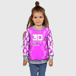 Свитшот детский 30 seconds to mars pink, цвет: 3D-меланж — фото 2