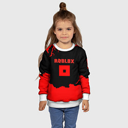 Свитшот детский Roblox краски красные, цвет: 3D-белый — фото 2