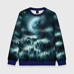 Детский свитшот Луна и туман в лесу