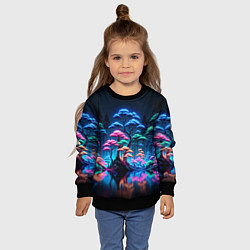 Свитшот детский Неоновый лес - нейросеть, цвет: 3D-черный — фото 2
