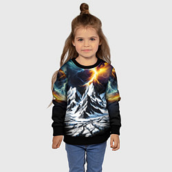 Свитшот детский Молнии и горы, цвет: 3D-черный — фото 2