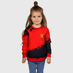 Свитшот детский Manchester United colors sport, цвет: 3D-красный — фото 2