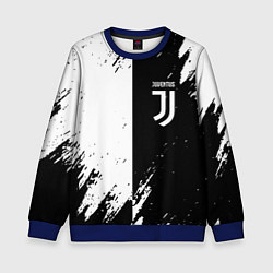 Свитшот детский Juventus краски чёрнобелые, цвет: 3D-синий