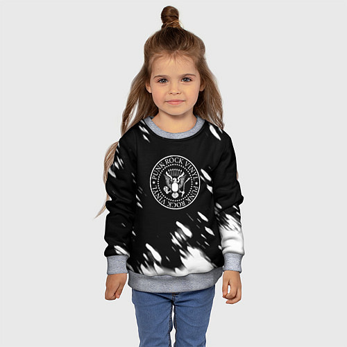 Детский свитшот Ramones краски / 3D-Меланж – фото 4