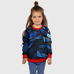 Свитшот детский Синие объемные геометрические объекты, цвет: 3D-красный — фото 2