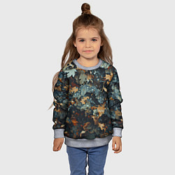 Свитшот детский Реалистичный камуфляж из сухих листьев, цвет: 3D-меланж — фото 2