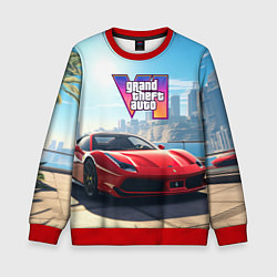 Свитшот детский GTA 6 logo auto, цвет: 3D-красный
