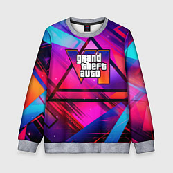 Свитшот детский GTA 6 logo абстракция, цвет: 3D-меланж