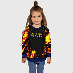 Свитшот детский Linkin park огненный стиль, цвет: 3D-синий — фото 2