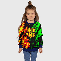 Свитшот детский Barcelona огненное лого, цвет: 3D-синий — фото 2