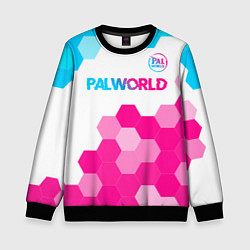 Свитшот детский Palworld neon gradient style посередине, цвет: 3D-черный