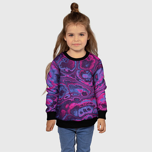 Детский свитшот Абстрактный разноцветный узор / 3D-Черный – фото 4