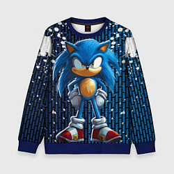 Свитшот детский Sonic - splash and logo, цвет: 3D-синий