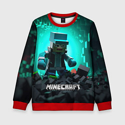 Свитшот детский Minecraft квадратный персонаж, цвет: 3D-красный