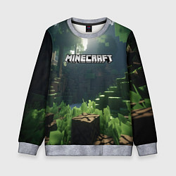Свитшот детский Minecraft logo world, цвет: 3D-меланж