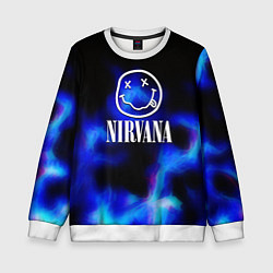 Свитшот детский Nirvana flame ghost steel, цвет: 3D-белый