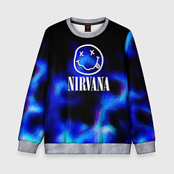 Свитшот детский Nirvana flame ghost steel, цвет: 3D-меланж