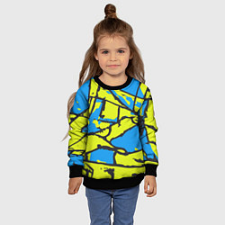 Свитшот детский Жёлто-голубая графика, цвет: 3D-черный — фото 2