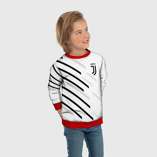 Детский свитшот Juventus sport geometry / 3D-Красный – фото 3
