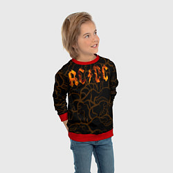Свитшот детский Acdc back абстракция, цвет: 3D-красный — фото 2