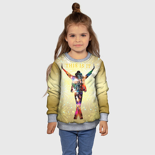 Детский свитшот Michael Jackson THIS IS IT - с салютами на золотом / 3D-Меланж – фото 4