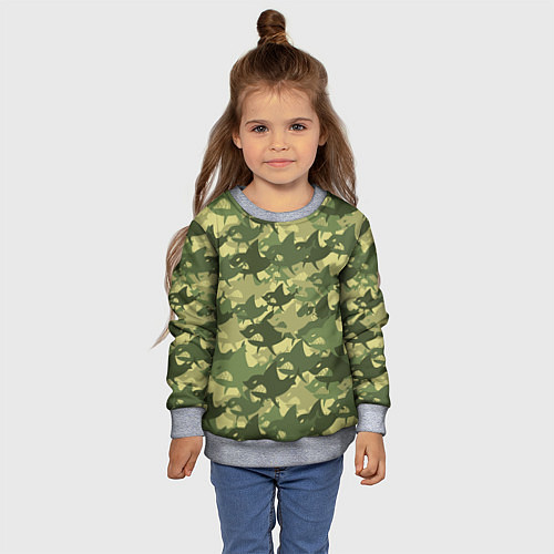 Детский свитшот Акулы - камуфляж / 3D-Меланж – фото 4