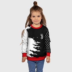 Свитшот детский Ювентус спорт краски текстура, цвет: 3D-красный — фото 2