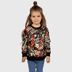 Свитшот детский Рок патерн, цвет: 3D-черный — фото 2