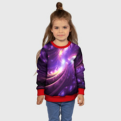 Свитшот детский Фиолетовый фрактал, цвет: 3D-красный — фото 2
