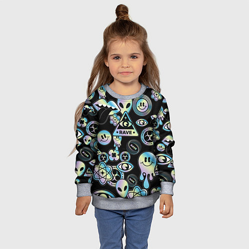 Детский свитшот Rave gradient / 3D-Меланж – фото 4