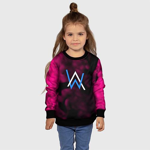 Детский свитшот Алан Волкер огенный стиль градиент / 3D-Черный – фото 4