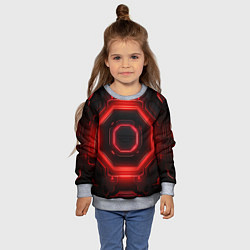 Свитшот детский Nvidia style black and red neon, цвет: 3D-меланж — фото 2