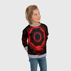 Свитшот детский Nvidia style black and red neon, цвет: 3D-меланж — фото 2