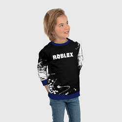 Свитшот детский Roblox текстура краски белые, цвет: 3D-синий — фото 2