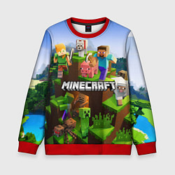 Свитшот детский Minecraft pixel world, цвет: 3D-красный