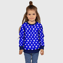 Свитшот детский Роблокс паттерн мобайл, цвет: 3D-синий — фото 2