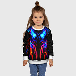 Свитшот детский Неоновый киберкостюм, цвет: 3D-белый — фото 2