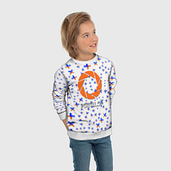 Свитшот детский Portal logo pattern steel, цвет: 3D-белый — фото 2