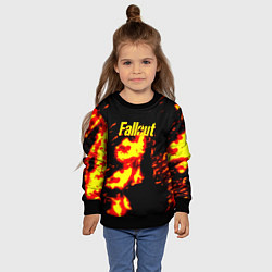 Свитшот детский Fallout огнненое лого, цвет: 3D-черный — фото 2