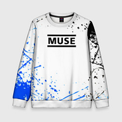 Свитшот детский MUSE рок стиль краски, цвет: 3D-белый