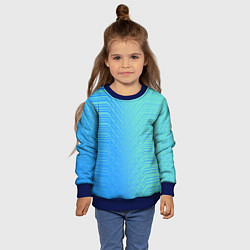 Свитшот детский Голубые градиентные линии, цвет: 3D-синий — фото 2