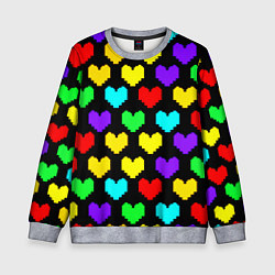 Свитшот детский Undertale heart pattern, цвет: 3D-меланж