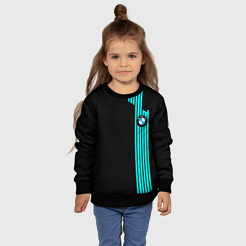 Детский свитшот BMW sport line geometry / 3D-Черный – фото 4