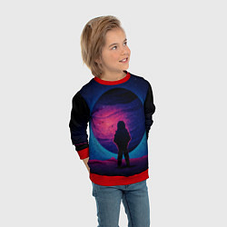 Свитшот детский Одинокий космонавт, цвет: 3D-красный — фото 2
