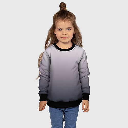 Детский свитшот Бледный серо-пурпурный градиент / 3D-Черный – фото 4