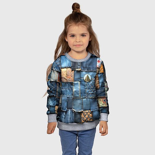 Детский свитшот Значок архитектора на джинсах / 3D-Меланж – фото 4