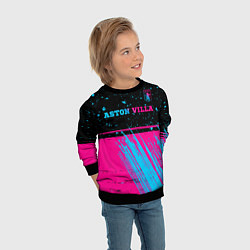 Свитшот детский Aston Villa - neon gradient посередине, цвет: 3D-черный — фото 2