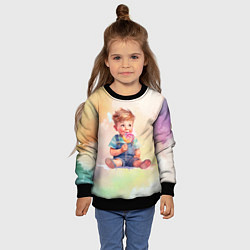 Свитшот детский Мальчик с конфетой, цвет: 3D-черный — фото 2